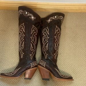 Over the knee cowgirl boot